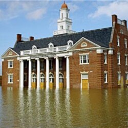 Floodwaters invade the center of historic Vicksburg, Mississippi, where a famous Civil War battle took place. The town has suffered record flooding this spring.