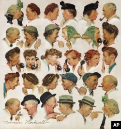 This undated photo provided by Sotheby's shows the popular Norman Rockwell masterpiece "The Gossips".