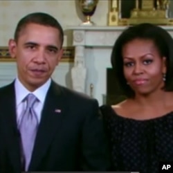 美國總統奧巴馬與第一夫人米歇爾