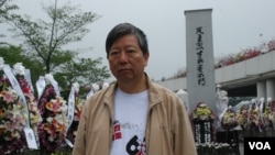香港支聯會主席李卓人希望透過今年的六四紀念活動，傳遞愛國不等如愛黨的訊息 (湯惠芸拍攝)