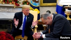 Президент США розмовляє з лідером демократів у Сенаті Чаком Шумером, 11 грудня, 2018