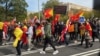 Several hundred people join a march in Washington on Nov. 4, 2021, to protest the Ethiopian government on the first anniversary of its war against forces in the country's northern region of Tigray. (Sara Fissehaye/VOA)