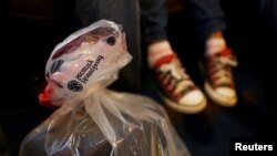A bag containing the belongings of an undocumented immigrant family from Guatemala is pictured after their arrival to Annunciation House, an organization that provides shelter to immigrants and refugees, in El Paso, U.S., Jan. 17, 2017. 