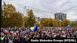 Bosnia-Herzegovina, Sarajevo, Protest in front of the Office of Hight Representative in Bosnia, October 24, 2022. 