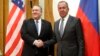 U.S. Secretary of State Mike Pompeo, left, and Russian Foreign Minister Sergey Lavrov pose for a photo prior to their talks in the Black Sea resort city of Sochi, southern Russia, May 14, 2019.