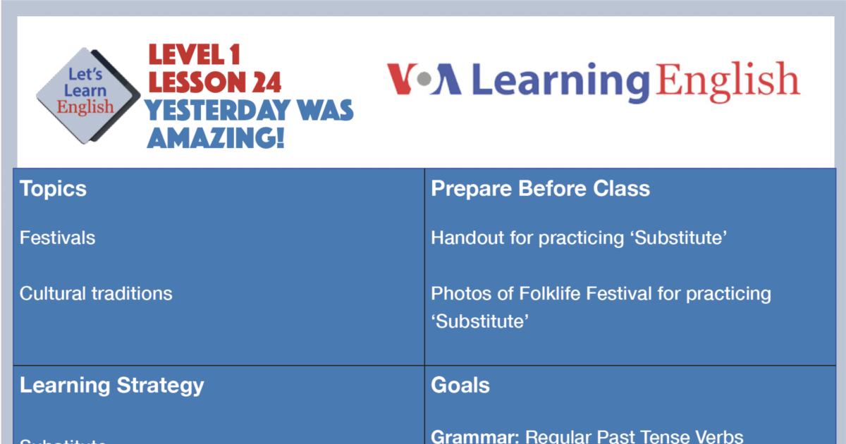 Let's Learn English - Level 1 - Lesson 24