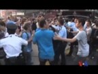 香港佔中據點出現暴力事件
