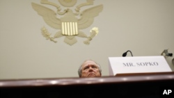 FILE - John Sopko, Special Inspector General for Afghanistan Reconstruction, testifies before the House Foreign Affairs subcommittee on Capitol Hill in Washington.