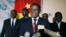 FILE - Maurice Kamto, a presidential candidate of Renaissance Movement (MRC), holds a news conference at his headquarter in Yaounde, Cameroon, Oct. 8, 2018. 