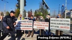 Protest kod Ambasade SAD-a u Sarajevu, 1. novembar 2021.