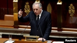 French Prime Minister Francois Bayrou delivers his general policy speech at the National Assembly in Paris, France, Jan. 14, 2025.