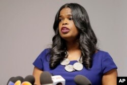 Cook County State's Attorney Kim Foxx speaks at a news conference, Feb. 22, 2019, in Chicago.