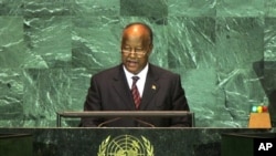 Carlos Gomes Jr. falando perante a Assembleia Geral da ONU