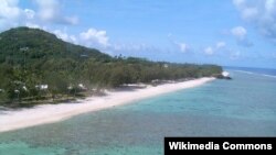 The island Rarotonga of the Cook Islands.