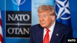 عکس آرشیف از حضور دونالد ترمپ، رییس‌جمهور ایالات متحده امریکا، در نشست سران ناتو ۲۰۲۵ در لاهه.