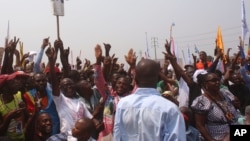 Les partisans du leader de l'opposition congolaise lors d'un rassemblement politique à Kinshasa, RDC, 31 juillet 2016.