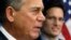 El líder republicano y presidente de la Cámara de Representantes, John Boehner, junto al líder de la mayoría, Eric Cantor.