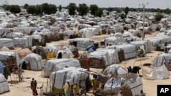 A general view of one of the biggest camp for people displaced by Islamist Extremist in Maiduguri, Nigeria, Aug. 28, 2016.