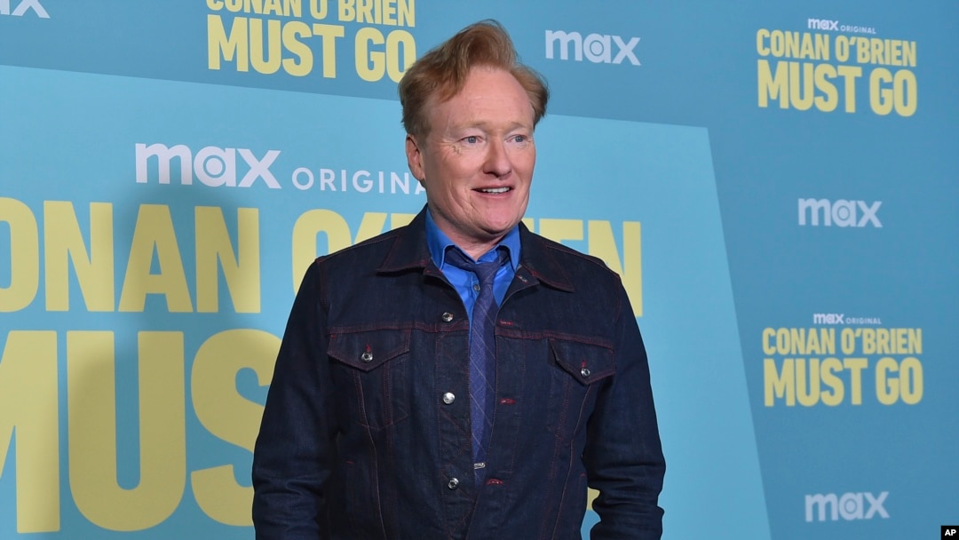 FILE - Conan O'Brien arrives at a photo call for "Conan O'Brien Must Go" in Los Angeles on April 16, 2024.