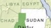 Map of Sudan showing Darfur