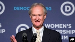 Former Rhode Island Gov. Lincoln Chafee says he will no longer seeks the presidential nomination while speaking at the Democratic National Committee 22nd Annual Women's Leadership Forum National Issues Conference in Washington, Oct. 23, 2015. 