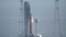NASA's new moon rocket sits on Launch Pad 39-B hours ahead of a planned launch at the Kennedy Space Center, Sept. 3, 2022, in Cape Canaveral, Fla. 