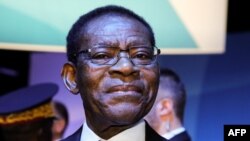 FILE: Equatorial Guinea President Teodoro Obiang Nguema Mbasogo attends the plenary session of the Paris Peace Forum, Taken 11.12.2019