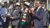 Presidents Masisi and Mnangagwa at the Harare Agricultural Show