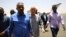 The French citizen (center) who was abducted south of Abeche, arrives at Khartoum airport after his release, in Khartoum, Sudan, May 7, 2017. 