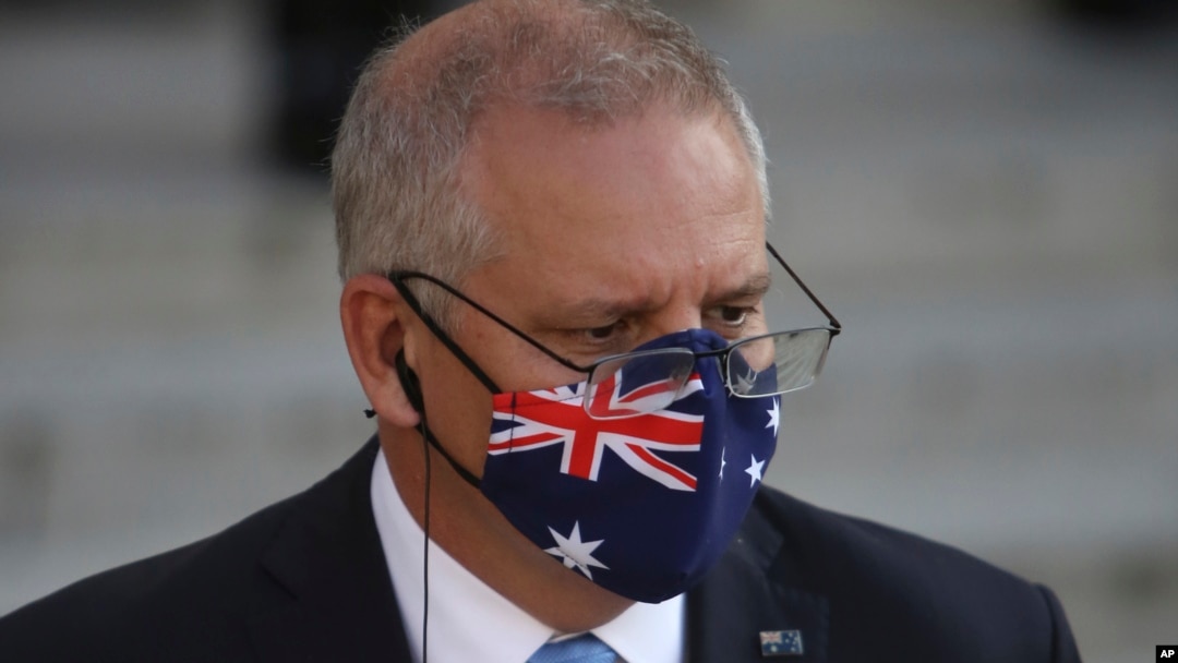 Thủ tướng Úc Scott Morrison, trong bức ảnh chụp ngày 15/6 tại Pháp, mới tuyên bố sẽ dỡ bỏ lệnh cám người Úc đi du lịch nước ngoài bắt đầu từ tháng sau.