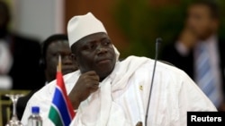 FILE - Then-Gambian President Yahya Jammeh attends the plenary session of the Africa-South America Summit on Margarita Island, Sept. 27, 2009.