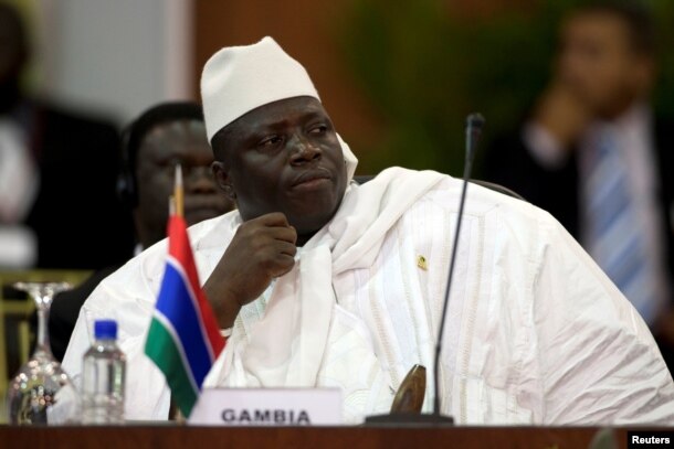 FILE - Gambia's President Yahya Jammeh attends the plenary session of the Africa-South America Summit on Margarita Island, Sept. 27, 2009.
