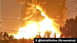 تصویر منتسب به انفجار در انبار نفت فردیس کرج - شنبه ۱۶ اسفند (منبع وحیدآنلاین)