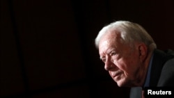 Tổng thống Jimmy Carter trong một cuộc phỏng vấn với Reuters tại Cairo ngày 12 tháng Giêng, 2012.