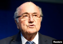 FIFA President Sepp Blatter addresses a news conference at the FIFA headquarters in Zurich, Switzerland, June 2, 2015.