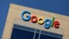 The Google logo is pictured atop an office building in Irvine, California, Aug. 7, 2017.