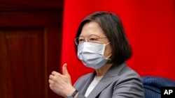 FILE - Taiwan's President Tsai Ing-wen is pictured at the presidential office in Taipei, Aug 22, 2022.