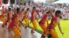 Performers from the Kalavaridhi Center for the Performing Arts captivated the audience with their traditional Indian dance moves. (Deborah Block/VOA)