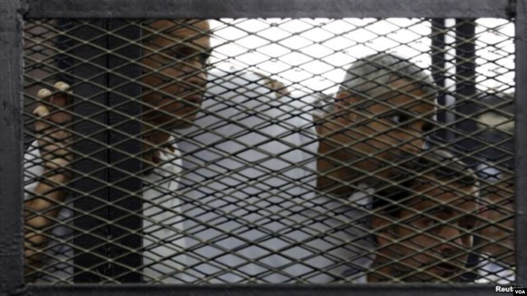 Các án tù 7 năm đối với ông Peter Greste, người Úc, ông Mohamed Fahmy, người Canada, và ông Baher Mohamed, người Ai Cập, đã gặp phải sự chỉ trích kịch liệt từ các nhà lãnh đạo và các tổ chức tự do báo chí trên khắp thế giới.