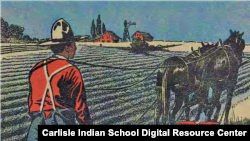 Illustration from the cover of the May 1912 edition of the Carlisle Indian School student publication, 'Red Man,' by William Henry 'Lone Star' Dietz
