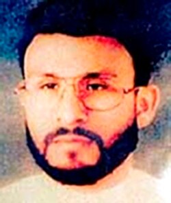 FILE - This undated file photo provided by U.S. Central Command shows Guantanamo detainee Abu Zubaydah, date and location unknown.