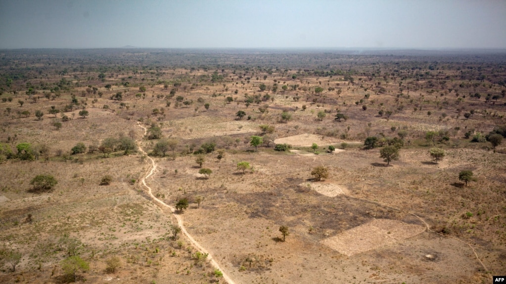 Une photo prise près de Paoua, au nord-ouest de la République centrafricaine, montre un paysage de la préfecture de Ouham-Pende, le 28 décembre 2017.
