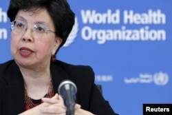 World Health Organization (WHO) Director-General Margaret Chan addresses the media on WHO's health emergency preparedness and response capacities in Geneva, Switzerland, July 31, 2015.