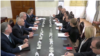 Ministar inostranih poslova Srbije Ivica Dačić tokom sastanka sa zamenikom šefa ruske diplomatije Aleksandrom Gruškom, u Beogradu, 29. novembra 2019.