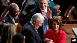 Lidè Demokrat, Nancy Pelosi, reprezantan eta Kalifòni, se nouvo prezidan chanm depite a nan 116èm Kongrè ameriken an. Capitol Hill, Washington, 3 janvye 2019.