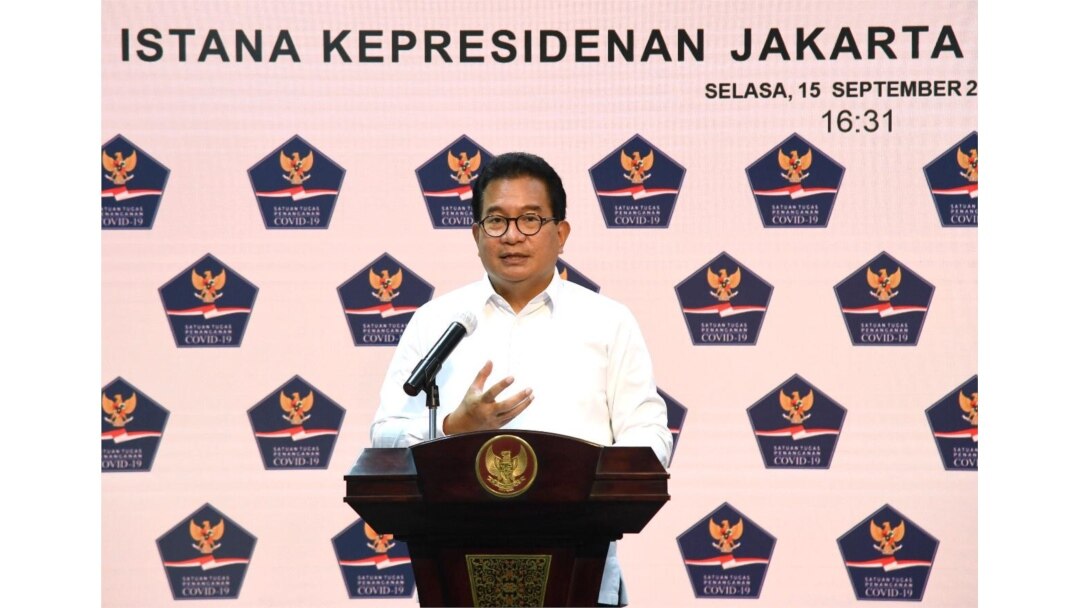 Juru Bicara Satgas Penanganan COVID-19 Prof Wiku Adisasmito dalam telekonferensi pers di Istana Kepresidanen Jakarta, Selasa (15/9). (Setpres RI)