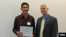 Receiving my scholarship award, with NHCC President, Dr. John O'Brien