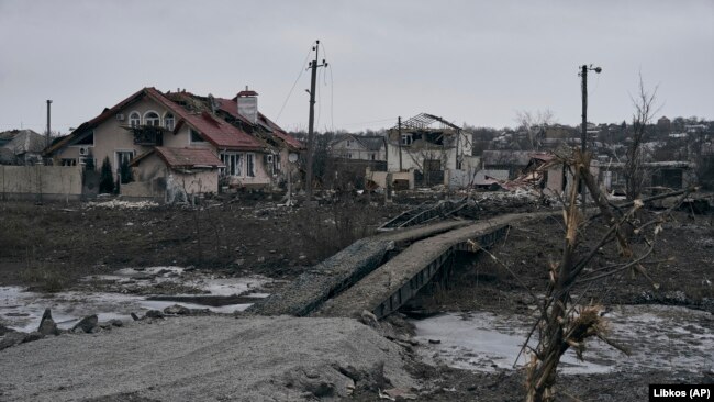 Oštećenja na kućama u Bahmutu, 12. januar 2023.