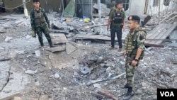 Serangan udara militer Myanmar meluluhlantakkan rumah seorang pemimpin separatis Karen atau DKBA (foto: dok). 