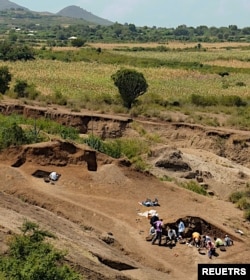 An undated handout photograph shows the Nyayanga site on the Homa Peninsula of Lake Victoria in southwestern Kenya, where hundreds of stone tools dating to roughly 2.9 million years ago made by early human ancestors were found.